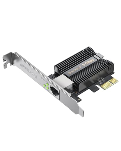 BrosTrend 5GB PCIe Network Card, 5 Gigabit PCI Express Network Card, PCIe Ethernet Adapter with Extra Low Profile, RJ45 Nic PCI Express, Windows 11/10 Windows Server 2022 Only, Lifetime Protection