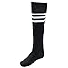 Unisex Athletic High Knee Stripes Sports Running Football Soccer Tube Socks Sock