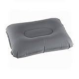 Super-thick Flocking Fabric Inflatable Pillow Portable Travel Pillow(Grey)