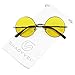 ShadyVEU Retro John Lennon Style Sunglasses Round Colorful Tint Groovy Hippie Wire Teashades (Yellow Lens, 50)