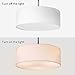 Ceiling Light, Semi-Flush Mount Modern Fabric Pendant Light Shade, Large White Drum Lampshade, Round Pendant Lamp, Lamps for bedrooms, Flush Chrome Matt, 3 Bulbs