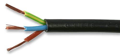 Pro Elec PEL01047 0.50 mm2 2183Y 3-Core mains Cable, 3A, Black, 50 m