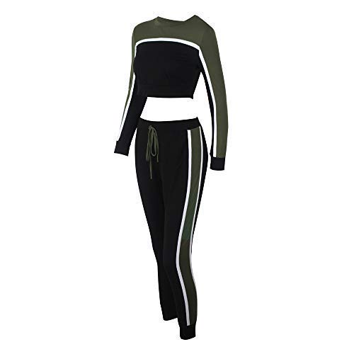 Dreamyth-Winter 2Pcs Women Tracksuit Sweatshirt Pants Sets Sport Long Sleeve Wear Casual Suit (Army Green, M)