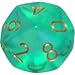 Polyhedral 7-Die Borealis Chessex Dice Set - Light Green with Gold Numbers CHX-27425