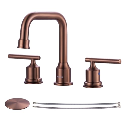 WOWOW Rose Gold Widespread Bathroom Faucet