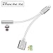 Headphone Jack Adapter Compatible for iPhone Dongle 2 in 1 Earphone Dual Connector Audio 3.5mm Charger Aux Adaptor Cable Replacement Splitter for iPhone 7/7 Plus 8/8 Plus/X 10 Supports iOS 12 – Silverthumb 1