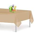 Beige 1 Pack Premium Disposable Plastic Tablecloth