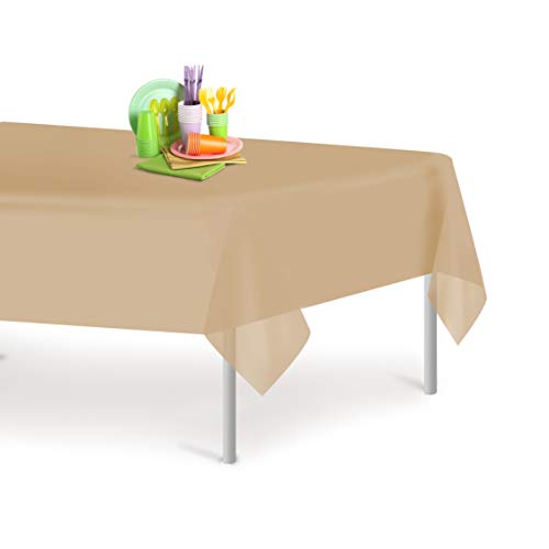 Beige 1 Pack Premium Disposable Plastic Tablecloth
