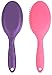 Mantello Wet Dry Detangle Hair Brush Round Brush (Pink and Purple, 2 Pack)