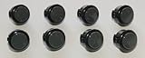 8 pc Set of Black / Dark Grey Sanwa Push Buttons OBSF-30-B