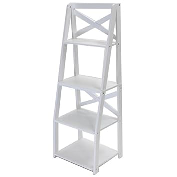 Amazon 4段 ブックシェルフ 白 ホワイト オープンラック ディスプレイ