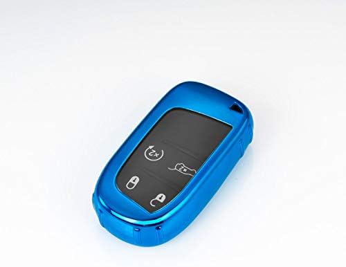 JHDKAC Car Remote Control Car Key Case keychain keyring Cover for Jeep Grand Cherokee Chrysler 300C Renegade Fiat Freemond 2018 Accessorie-C-Blue