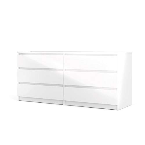 Tvilum Scottsdale 6 Drawer Double Dresser in White High ...
