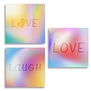 3 Piece Canvas Wall Art - Colorful Quotes - Modern Home Art Stretched and Framed Ready to Hang - 12"x12"x3 Panels