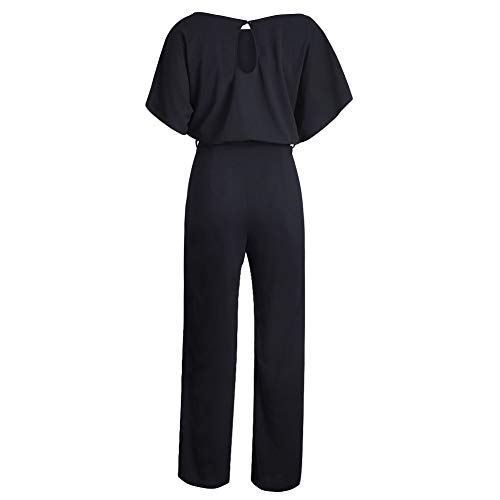 TOUVIE-Damen-Jumpsuit-Elegant-Lang-Weites-Bein-Hohe-Taille-Kurzarm-Overalls-mit-Grtel-S-XL