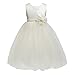 Merry Day Flower Girl Dress Tulle Princess Dresses with Petals for Wedding Birthday Party -Cream (Small Petals)