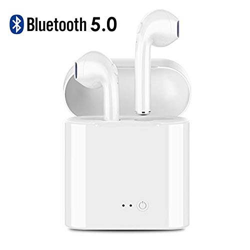 Bluetooth 5.0 Headphones, Wireless Earbuds Mini Wireless Sports Earphone Earbuds Stereo-Ear Sweatproof Earphones with Noise Cancelling Fit for Most Smartphones