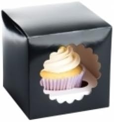 Black Cupcake Box - Single