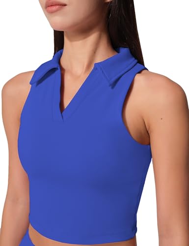 AugIris Womens Sleeveless Golf Polo Shirt