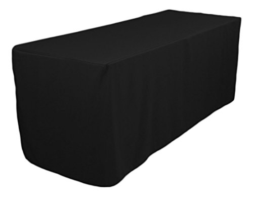 TEKTRUM 6-Feet Long Fitted Table DJ Jacket Cover for Trade Show - Thick/Heavy Duty/Durable Fabric - Black Color (TD-JKT-BLK-6FT) - Thumbnail 4