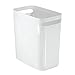mDesign Plastic Slim Large 2.5 Gallon Trash Can Wastebasket, Classic Garbage Container Recycle Bin for Bathroom, Bedroom, Kitchen, Home Office, Outdoor Waste, Recycling, Aura Collection, 2 Pack, White