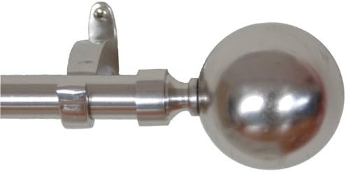 RuLu 28456 44 by 108-Inch Ball Nickel Curtain Rod with 0.75-Inch Pipe