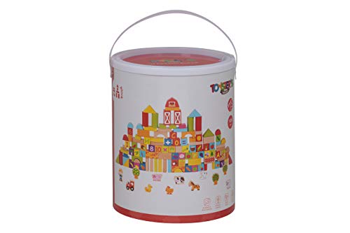 Toysters 128-Piece Wooden Farm Building Blocks | BPA-Free Wood Game ABC Number Block Set for Kids | Interactive STEM Educational Toy Great for Fine Motor Skills, Shape Sorting and Recognition | BK663 - Thumbnail 4