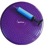 SUESPORT Air Inflated Stability Wobble Cushion, Balance Disc, Twist Massage, Fitness and Exercise, Pump Included, Diameter 14 Inch, Purple