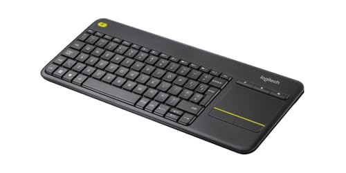Logitech K400 Plus Wireless Touch TV Keyboard With Easy Media Control and Built-in Touchpad, QWERTY Italian Layout - Black