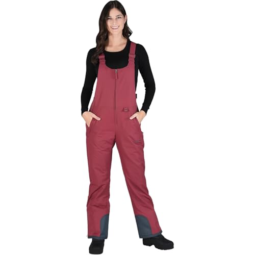 Arctix Women's Essential Insulated Bib Overalls, Crimson, Small Tall