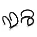 PiercingJ 2pcs Black Stainless Steel Wrap Ear Cuff Earring Cartilage Clip on No ...