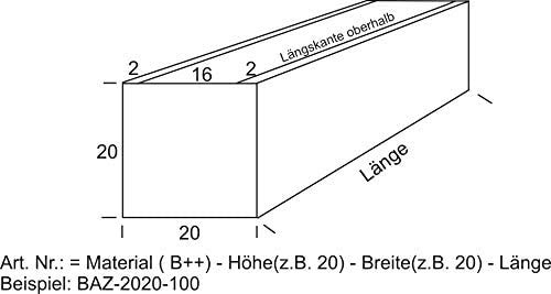 WMT Edelstahl BLUMENKASTEN, BALKONKASTEN, PFLANZKASTEN 20 x 20 x 80 cm (Edelstahl) – Bild 3