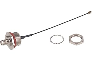 IPEX-SMAFemale Adapter Cable, SMA-Female to IPX Coaxial Cable 20cm Silver-Plated Copper RF Cable with M10/M12/M16 Threaded Co
