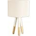 Light Accents Natural Wooden Table Lamp (White)