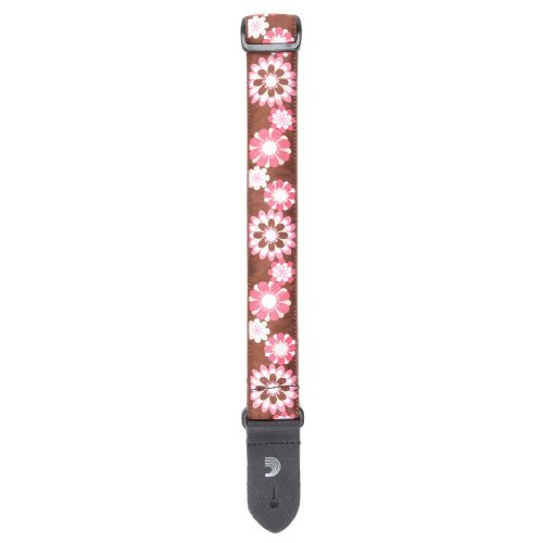 Planet Waves 15UKE02 1.5-Inch Nylon Ukulele Strap - Brown and Pink Flowers