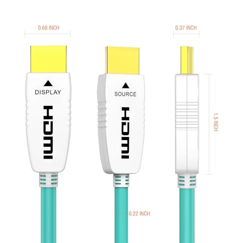 RUIPRO HDMI 2.1 Cable Fiber Optic 8K 20M, Ultra High Speed 48Gbps, Supports 8K@60Hz, 4K@120Hz, Dynamic HDR, eARC, HDCP 2.2, Compatible with PS5, Xbox, TV, Projector, Monitor, Home Cinema