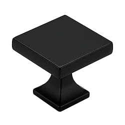 homdiy 25 Pack Black Square Cabinet Knobs Matte