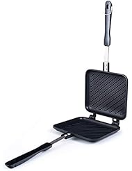 Happy Sales HSGS-HPNI, Grilled Sandwich Panini Maker Hot Sandwich Maker Pan Nonstick Aluminum Flip Pan