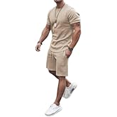 congluoki Men's Shirt and Shorts Set 2 Piece Outfits Fashion Summer Tracksuits Casual Sportwear Set