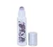 Natural Gemstone Roller Ball Bottles 6 Pack 10ml Essential Oils Roller Bottles With Crystal Chips Inside Clear Glass Roll On Bottles Perfume Cosmetic Sample Bottles Silver Cap (Amethyst)