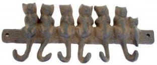 Aljec Cast Iron Wall Mounted Key Hook - Cats Tails