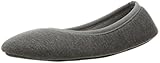 Isotoner Women’s Heathered Jersey Jillian Ballerina Slippers, Dark Charcoal, Large/8-9 M US
