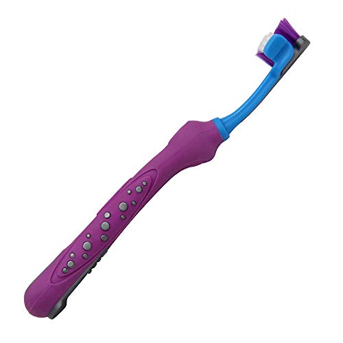 Pet Toothbrush Dog Toothbrush Removing Bad Breath Tartar Cleaning Mouth Pet Dental Care Cat Cleaning MouthPlastic pet Three Head Toothbrush for Dogs (Four PCS)