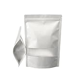 SumDirect White Kraft Zip Lock Stand Up Food Bags