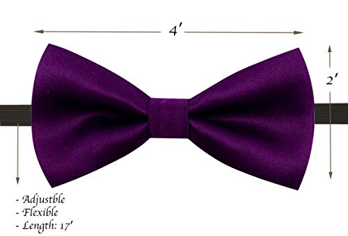CD Kids, Toddlers Suspender and Bow Tie Set, Adjustable Set and Colors for Boys and Girls (Purple) - Thumbnail 2