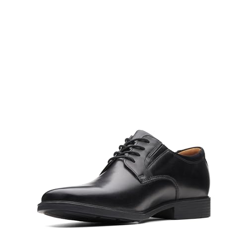 Clarks Tilden Plain Mens Black Leather, 6.5