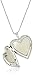 Amazon Collection Sterling Silver White Crystal Heart Locket Necklace, 18