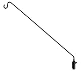 Gray Bunny Heavy Duty Extended Reach Wall Mounted Deck Hook/Wall Pole, 49 Inch, Black, Wall Bracket for Bird Feeders, Planters, Suet Baskets, Lanterns, Wind Chimes and More!