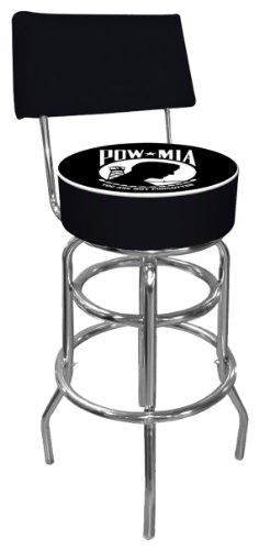 POW Padded Swivel Bar Stool with Back