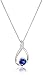 Amazon Collection Sterling Silver Created Sapphire and Diamond-Accented Pendant Necklace, 18